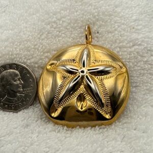 Gold- toned “Best” Sand Dollar Combination Brooch/pendant